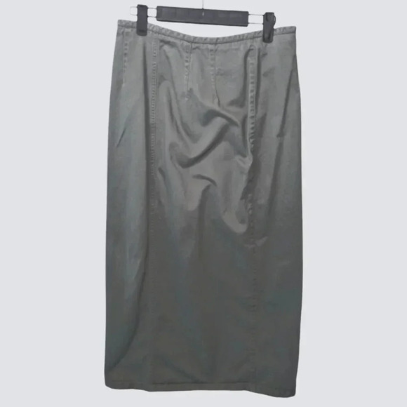 Vintage Eddie Bauer 90s Denim Maxi Skirt Grey/Gray Size 12 Modest 100% Cotton - Picture 5 of 11